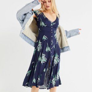 Urban Outfitters Floral Button Down Midi Dress